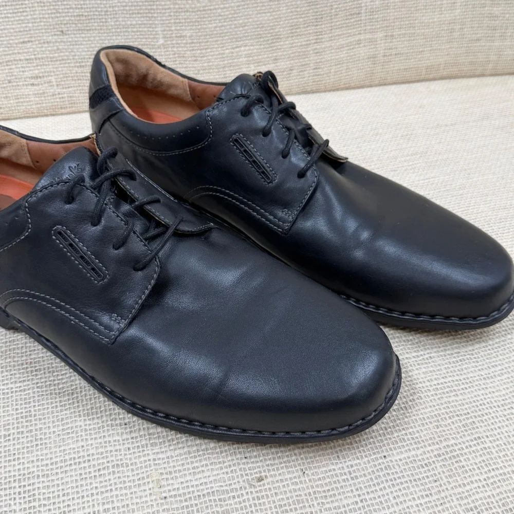 Clarks 1825 Mens Black Leather Derby Oxford Shoes 26102530 Size 15M